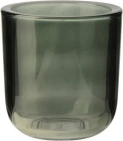 Gusta Glazen Theelichth. 9x9,5cm Groen