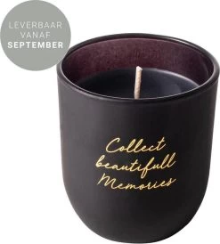 Gusta Kaars In Glas Met Tekst Ø7x8cm Zwart