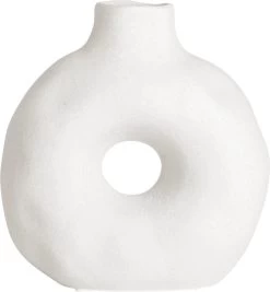 Gusta - Vaas - Rond - Wit - Donutvaas -14,2x7x15cm