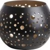 Gusta - Waxinelichthouder - Met Gaatjes - Zwart Goud - ø15,5x12,5cm -Gusta® 1200x1071