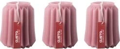 Gusta - Figuurkaars - Donker Roze - ø7,5x8,5cm - Set 3 Stuks