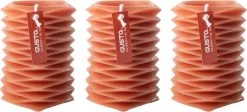 Gusta - Figuurkaars - Terracotta - Zigzag - ø7,5x10cm - Set 3 Stuks