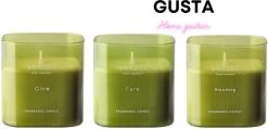 Gusta - Geurkaars / Gift Set 3 Stuks / 126 Brand Uren / Drie Verschillende Geuren / 8x8 Cm / Actiepakket