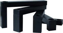 Kaarsenkandelaar - Hout - Zwart - Voor 5 Kaarsen - Blok