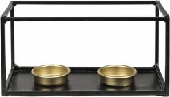 Metalen Theelichthouder 18,5x9x9cm