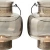 Gusta - Lantaarn - Vaas - Bruin - Glas - ø17x20cm - Set 2 Stuks -Gusta® 1200x692