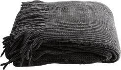 Gusta - Plaid - Donkergrijs - Chenille - 152x127cm