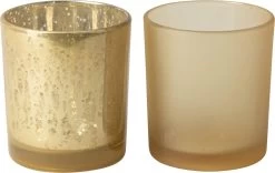 Gusta Theelichthouder Giftset 7x8cm Geel