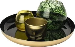 Gusta - Dienblad Met Waxinelichthouders - Woondecoratie - Set - ø25,5cm