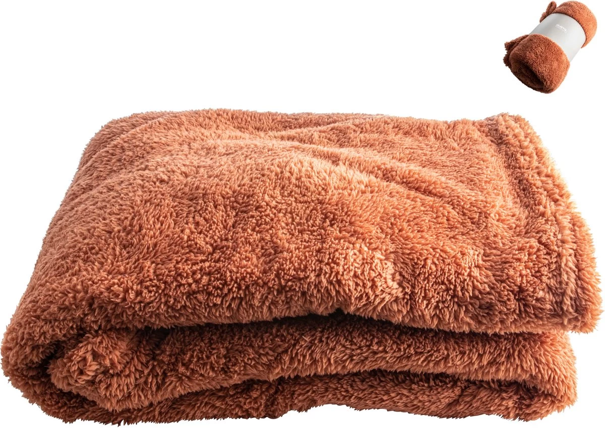 Gusta - Plaid - Teddy - Terracotta - 130x160cm 3 Gusta - Plaid - Teddy - Terracotta - 130x160cm