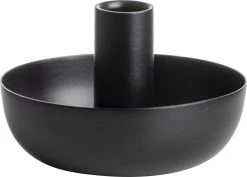 Gusta - Kandelaar - Zwart - Metaal - ø12x8cm