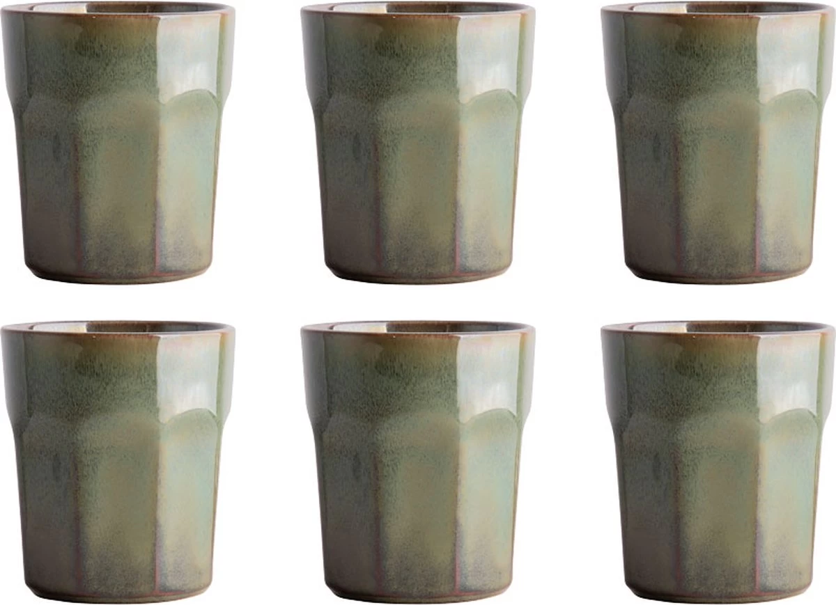 Gusta Chantilly - Mok - Kopje - 280ml - Groen - Set 6 Stuks