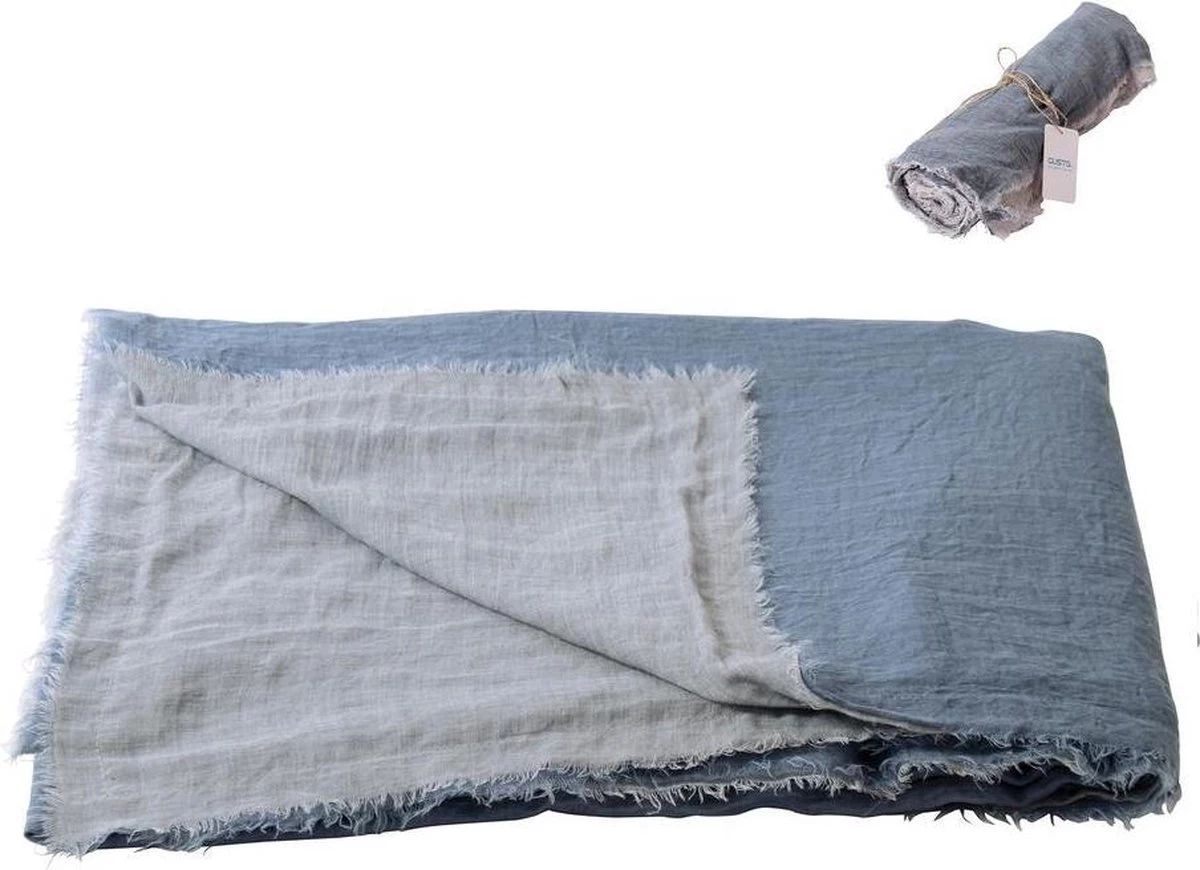 Gusta - Plaid - Blauw - 140x180cm 5 Gusta - Plaid - Blauw - 140x180cm - Afbeelding 3