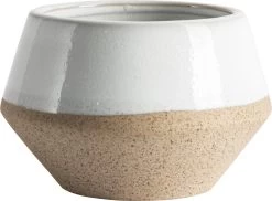 Gusta - Kaars - Beige/Wit - ø15x7,4 Cm
