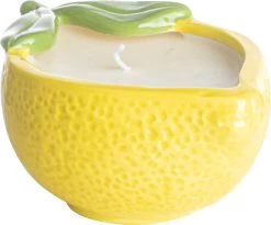 Gusta Kaars - Citroen - Keramiek - 13.5x9x6cm - Geel