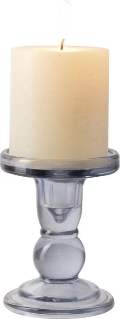 Gusta - Kaars Op Kandelaar - Blauw Wit - ø8,5cm -Gusta® 451x1200