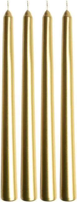 Gusta Dinerkaarsen - Goud - 4 Stuks