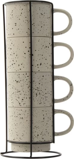 Gusta Rek Met Mokken Ivoor 350 Ml - 4 Stuks