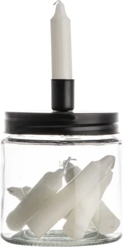 Gusta - Kandelaar - Dinerkaarsjes - Opbergpot - ø11,2x15cm