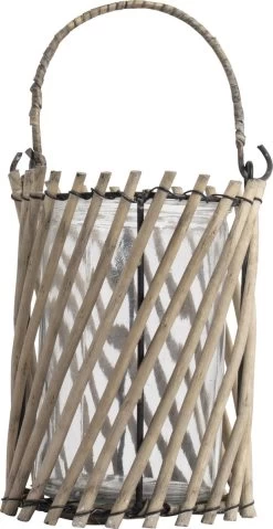 Gusta - Lantaarn - Grijs - Rotan - ø16x16cm - Set 2 Stuks -Gusta® 619x1200