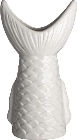 Gusta - Vaas - Vis Staart - Wit - 25x10,2x26,5cm