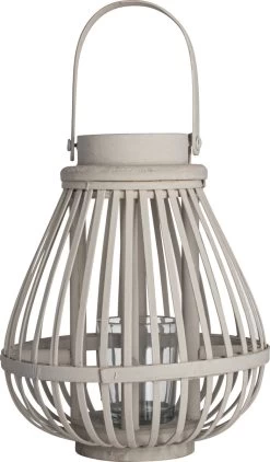 Gusta - Lantaarn - Windlicht - Taupe - ø18x22cm