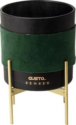 Senses Design Kaars Dubbel Lonts Op Standaard ø10x16cm - Groen Fluweel