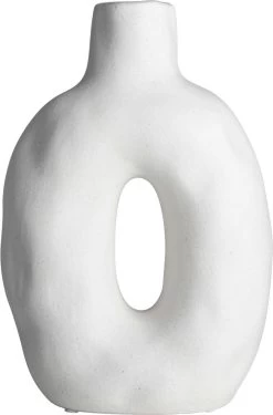 Gusta - Vaas - Wit - Ovaal - 14,6x7,6x21,8cm