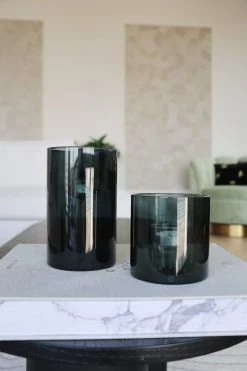 Gusta - Theelichthouder Ø10x16 Cm - Blauw