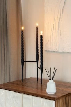 Gusta - Dinerkaarsen - Zwart - Swirl - Draaikaars - Set 3 Stuks -Gusta® 800x1200 8