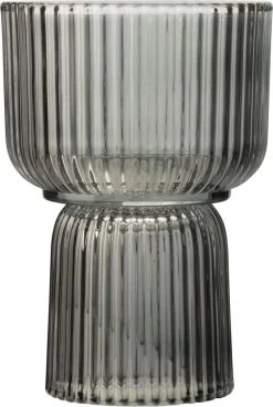 Gusta Waxinelichthouder Grijs - Waxinelichthouders - Glas - Ø 10,5 Centimeter X 15 Centimeter -Gusta® 805x1200