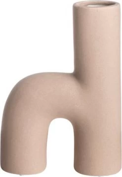 Gusta - Vaas - H Vorm - Boog - Taupe - 15x7,5x20,8cm