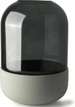 Gusta - Vaas - Grijs Groen - Glas Steen - ø20x28,5 Cm