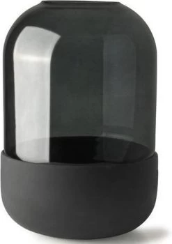 Gusta - Vaas - Grijs Zwart - Glas Steen - ø20x28,5 Cm