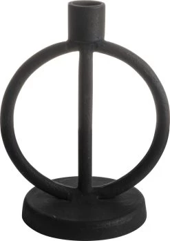 Gusta - Kandelaar - Zwart - Metaal - 14x10,5x18 Cm