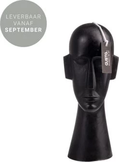 Figuurkaars Gezicht H22cm Zwart - Gusta®