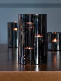 Gusta - Waxinelichthouder - Blauw - ø12x20cm