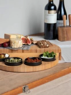 Serveerplank Rond Met Bakjes