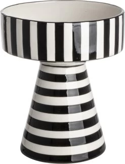 Gusta - Vaas Strepen ø20,5x24cm Zwart-wit