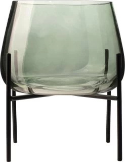 Gusta - Vaas Op Pootjes - Groen - Glas - ø17,5x21cm