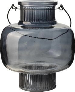 Gusta - Lantaarn - Blauw - Glas - ø17x20cm